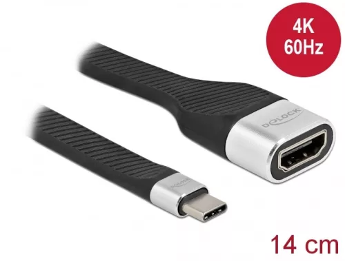 Delock FPC lapos csík kábel USB Type-C  - HDMI (DP Alt Mode) 4K 60 Hz 14 cm (DL-86933)