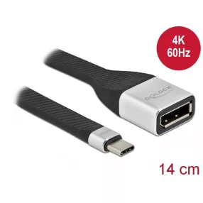   Delock FPC lapos csík kábel USB Type-C  - DisplayPort (DP Alt Mode) 4K 60 Hz 14 cm (DL-86934)
