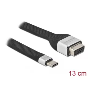   Delock FPC lapos csík kábel USB Type-C  - VGA (DP Alt Mode) 13 cm (DL-86935)