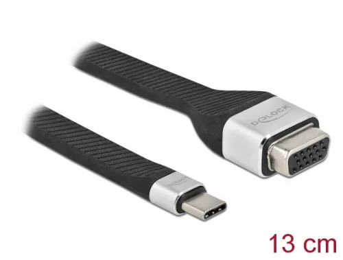 Delock FPC lapos csík kábel USB Type-C  - VGA (DP Alt Mode) 13 cm (DL-86935)