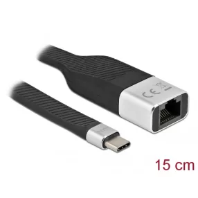   Delock FPC lapos csík kábel USB Type-C  - Gigabit LAN 10/100/1000 Mbps 15 cm (DL-86936)