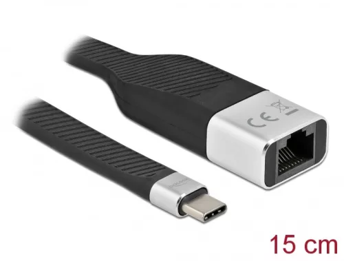 Delock FPC lapos csík kábel USB Type-C  - Gigabit LAN 10/100/1000 Mbps 15 cm (DL-86936)
