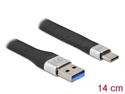Delock USB 3.2 Gen 1 FPC lapos csík kábel USB A-típusú - USB Type-C  14 cm PD 3 A (DL-86938)