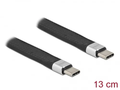 Delock USB 2.0 FPC lapos csík kábel USB Type-C  - USB Type-C  13 cm PD 5 A E-Marker (DL-86940)