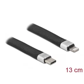   Delock FPC lapos csík kábel USB Type-C  - Lightning  iPhone , iPad  és iPod  készülékhez 13 cm (DL-86941)