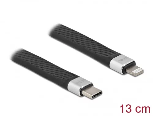 Delock FPC lapos csík kábel USB Type-C  - Lightning  iPhone , iPad  és iPod  készülékhez 13 cm (DL-86941)
