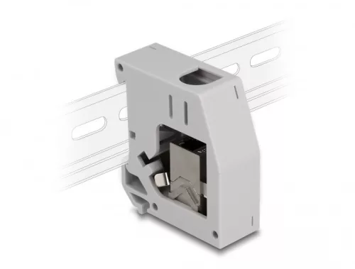 Delock DIN sín adapter Keystone modullal RJ45 anya - RJ45 anya Cat.6A (DL-86959)