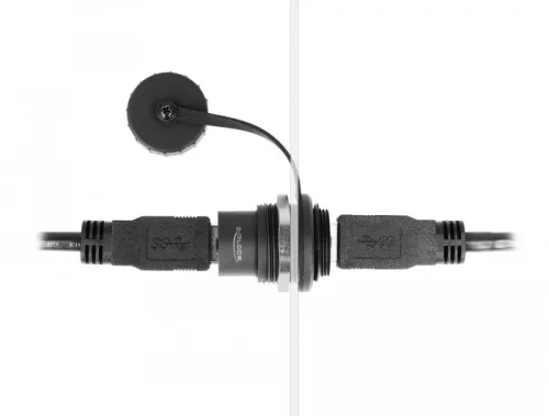 Delock USB 3.2 Gen 1 A-típusú beépített csatlakozó védő fedéllel IP67 por- és vízálló (DL-86961)