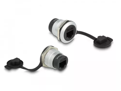 Delock RJ45 Cat.6A beépített csatlakozó porvédelmet biztosító fedéllel (DL-86968)