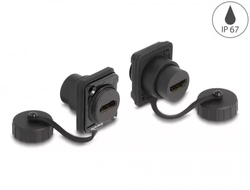 Delock D-típusú Modul HDMI-A anya   HDMI-A anya védő fedéllel IP67 por- és vízvédelem (DL-86972)