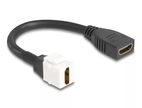 Delock Keystone modul HDMI kábel anya - anya 8K 60 Hz 20 cm, fekete (DL-86973)