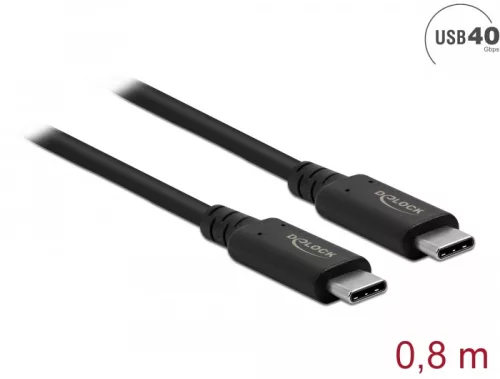 Delock USB4  40 Gbps koax Kábel 0,8 m (DL-86979)