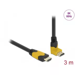   Delock High Speed HDMI kábel egyenes csatlakozódugóval - csatlakozódugóval 90  ívelt felfelé 48 Gbps (DL-86990)