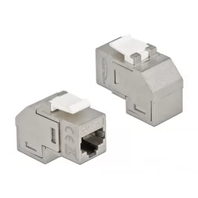   Delock Keystone modul, RJ45-aljzat - RJ45-aljzat, Cat.6A, 90 fokos szögű (DL-86997)