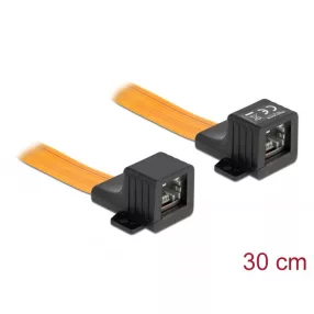   Delock RJ45 FPC (Flexibilis Nyomtatott Áramkör) ablakon átbújtató, 30 cm (DL-87031)