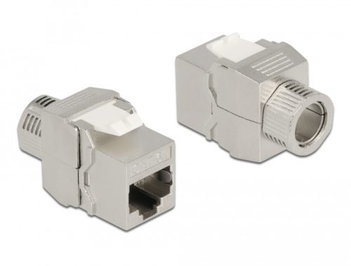 Delock Eszközmentes, borított Keystone modul RJ45 anya - LSA Cat.6A