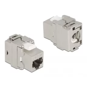   Delock Eszközmentes, 180 -os, fém Keystone modul RJ45 anya - LSA Cat.6A (DL-87036)