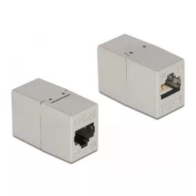   Delock fémszínű adapter RJ45 anya - RJ45 anya Cat.6A (DL-87037)