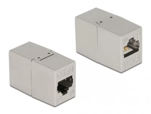 Delock fémszínű adapter RJ45 anya - RJ45 anya Cat.6A (DL-87037)