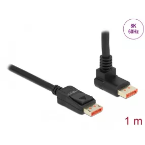   Delock DisplayPort kábel egyenes csatlakozódugóval - csatlakozódugóval 90  ívelt felfelé 8K 60 Hz 1 (DL-87054)