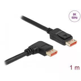   Delock DisplayPort kábel egyenes csatlakozódugóval - jobbra néző csatlakozódugóval 8K 60 Hz 1 m (DL-87060)