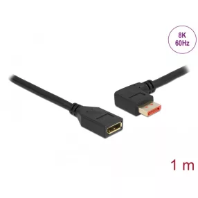   Delock DisplayPort bővítőkábel balra néző csatlakozódugóval - csatlakozóhüvellyel 8K 60 Hz 1 m (DL-87073)