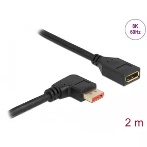   Delock DisplayPort bővítőkábel jobbra néző csatlakozódugóval - csatlakozóhüvellyel 8K 60 Hz 2 m (DL-87078)