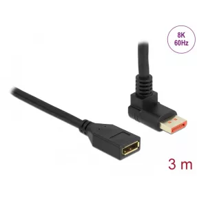  Delock DisplayPort bővítőkábel csatlakozódugóval 90  ívelt felfelé - csatlakozóhüvellyel 8K 60 Hz 3 (DL-87084)