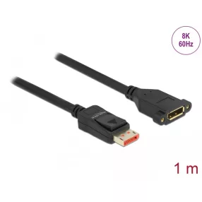  Delock DisplayPort bővítőkábel panelrögzítés 8K 60 Hz 1 m (DL-87095)
