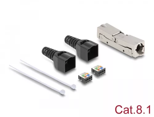 Delock RJ45 csatoló LSA-LSA húzásmentesítővel, Cat.8.1 szerszámmentes (DL-87096)