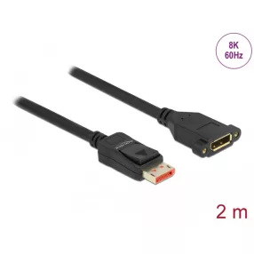   Delock DisplayPort bővítőkábel panelrögzítés 8K 60 Hz 2 m (DL-87097)
