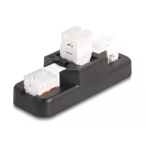   Delock Keystone LSA szett klipszes tartóval RJ45 / RJ11 Cat.6 fekete (DL-87104)