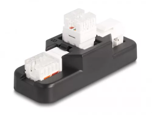 Delock Keystone LSA szett klipszes tartóval RJ45 / RJ11 Cat.6 fekete (DL-87104)