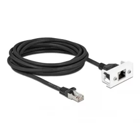   Delock Cat.6A hálózat kibővítő kábel Easy 45 modulhoz S/FTP RJ45 apa - RJ45 anya, 25 cm, fekete (DL-87109)