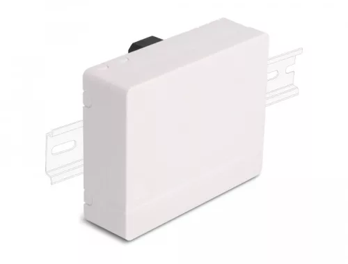 Delock 4 x SC Simplex vagy LC Duplex optikai rostkapcsoló doboz DIN sínhez fehér (DL-87141)