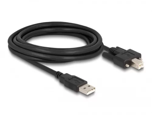 Delock Kábel USB 2.0 A-Típusú dugó - B-Típusú dugó csavarokkal ellátott 3 m (DL-87215)