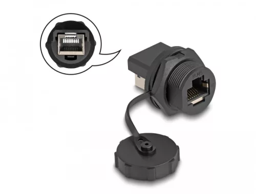 Delock RJ45 Cat.6A toldó védő kupakkal beépített installáláshoz IP67 por- és vízhatlan (DL-87251)