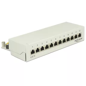 Delock asztali patch panel 12 Port Cat.6 szürke (DL-87292)