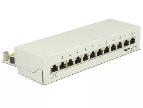 Delock asztali patch panel 12 Port Cat.6 szürke (DL-87292)