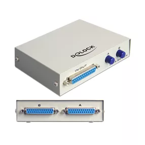   Delock Párhuzamos kapcsoló, Sub-D 25 pin 2-portos, kézi (DL-87618)