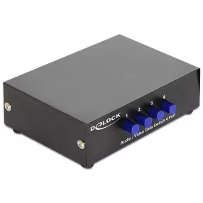   Delock 4 portos manuális, kétirányú audio / video kapcsoló (DL-87637)