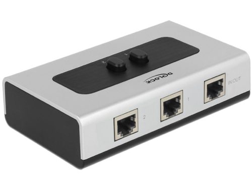 Delock Manuális, kétirányú RJ45-kapcsoló 10/100/1000 Mb/s 2 porttal