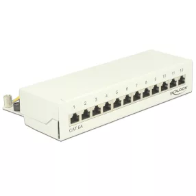   Delock asztali patch panel 12 portos Cat.6A fehér (DL-87679)