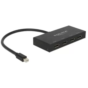   Delock Displayport 1.2-es elosztó 1 x mini Displayport-bemenet > 4 x Displayport-kimenet 4K (DL-87693)