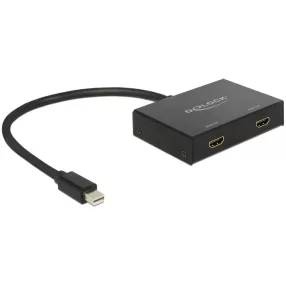   Delock DisplayPort 1.2-es elosztó 1 x mini DisplayPort-bemenet > 2 x HDMI-kimenet 4K (DL-87696)