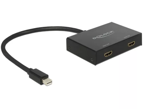 Delock DisplayPort 1.2-es elosztó 1 x mini DisplayPort-bemenet > 2 x HDMI-kimenet 4K (DL-87696)
