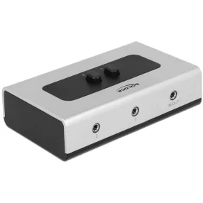   Delock Kapcsoló, sztereó aljzat, 3,5 mm-es, 2 port, manuális, kétirányú (DL-87699)
