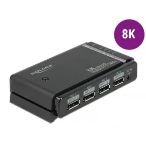   Delock DisplayPort 1.4 kapcsoló 2 x 2 DisplayPort bemenet - 1 x 2 DisplayPort kimenet 8K (DL-87750)