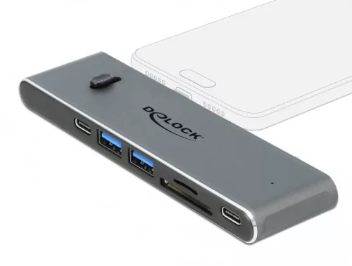 Delock Dokkoló állomás dupla USB Type-C  valamint HDMI / USB 3.2 / SD / PD 3.0 csatlakozókkal (DL-87752)