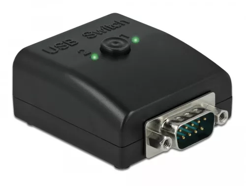 Delock RS-232 váltó és megosztó 1 db. soros DB9   2 db. Kétirányú B-típusú USB 2.0 (DL-87756)
